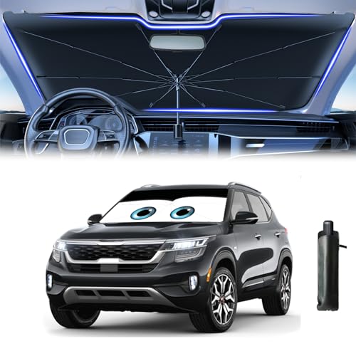 Windshield Sun Shade Umbrella for Car Front Window Sun Visor for Windshield Car Summer Accessories Protect Interior from UV Rays & Heat for Sedan (Eyes)