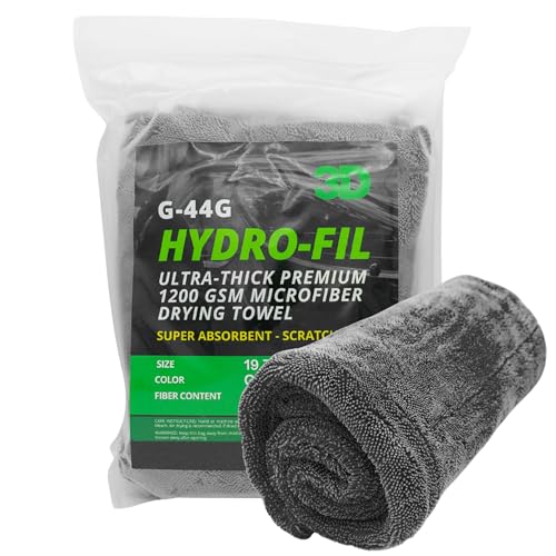 Hydro-FIL XL | Professional Grade Microfiber Towel | Extra Large 20” x 31.5” | Highly Absorbent | Premium Drying Cloth for Car Detailing (Grey) (Grey)