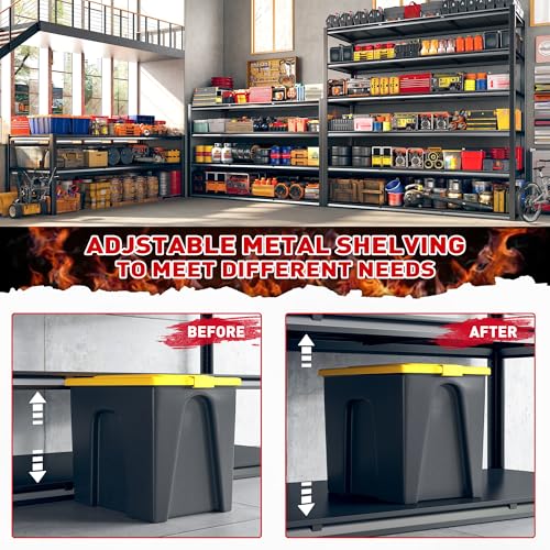 84“H Garage Shelving Heavy Duty Storage Shelves 3500 LBS Adjustable Metal Shelving Uints and Storage for Garage (6 tier-60 "Wx84 "Hx22 "D)