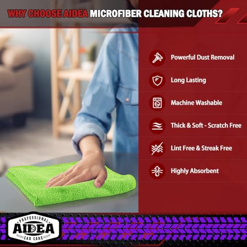 Microfiber Cleaning Cloth (Green / 20PK)
