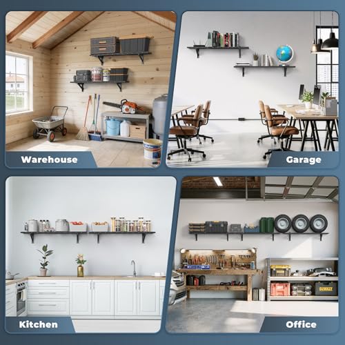 2 Pack Wall Mounted Garage Shelving (2 pack-1x4ft)