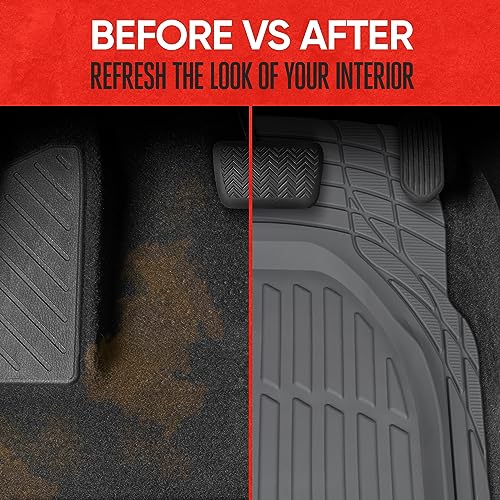 2 Piece Front Car Floor Mats (2pc Front (Full Size) / Gray)