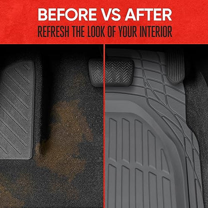 FlexTough Floor Mats for Cars (Full Set (Full Size) / Gray)