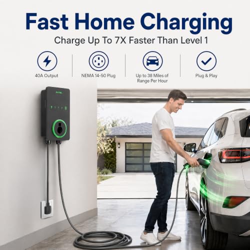 40A Level 2 EV Charger (Dark Gray)
