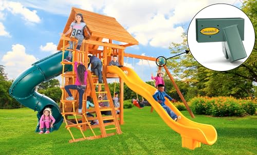Easy 1-2-3 A-Frame 2 Brackets for Swing Set, Green (2 A-Frame Swing Set Brackets)