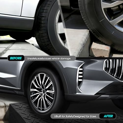 6.3" Rise Rubber Curb Ramp Heavy Duty Loading Driveway Ramp Threshold Ramp 39" W x 19.5" D x 6.3" H for Loading Dock (6.3 in)