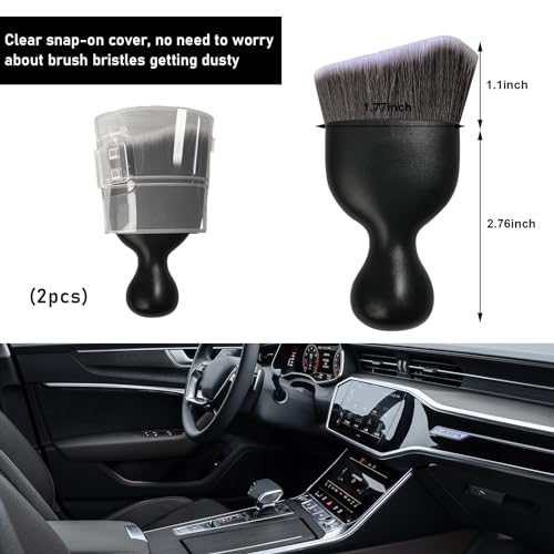 2 PCS Car Detailing Brush (Brown/White / 2 PCS)