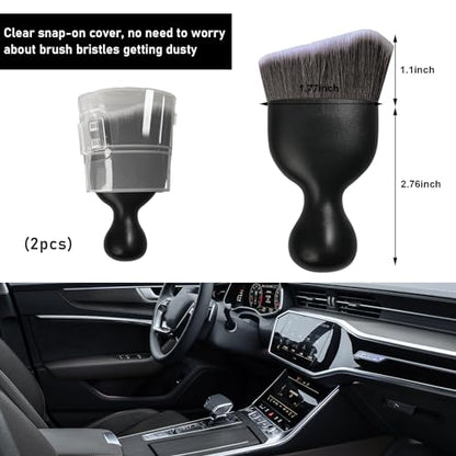 2 PCS Car Detailing Brush (Brown/White / 2 PCS)
