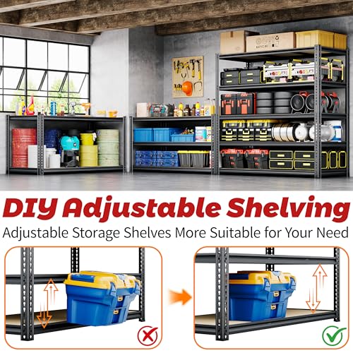 48"W Garage Shelving Heavy Duty (48"W x 72" H x 24" D)