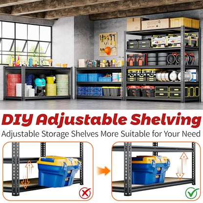 48"W Garage Shelving Heavy Duty (48"W x 72" H x 24" D)