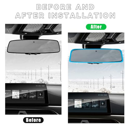 Car Rear View Mirror Protector Frame (Sky Blue-2PCS)