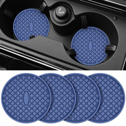 Car Cup Coasters [4 Pack] Silicone Car Coasters (4pack-navy Blue)