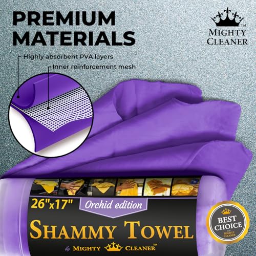 Premium Shammy Cloth for Car Drying (Purple, Blue, Yellow)