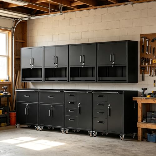 Garage Cabinet System (Black / 8 Pcs-StyleA)