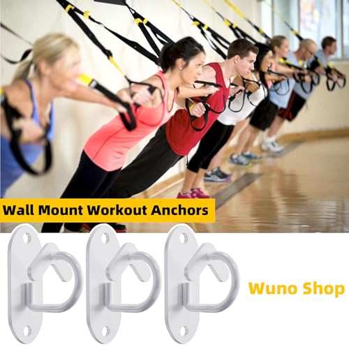 3 Pcs Resistance Band Wall Anchors System (Heart Hooks-White-3Pcs)