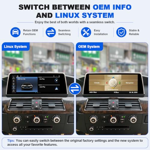 10.25" Vertical Linux Screen for BMW E60 E61 CCC 2005 (10.25" E60/E61 CCC Linux + AHD Camera)