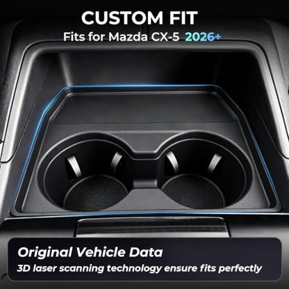Center Console Cup Holder Inserts for Mazda CX5 2026 (Fits for 2026+ CX-5, Front)