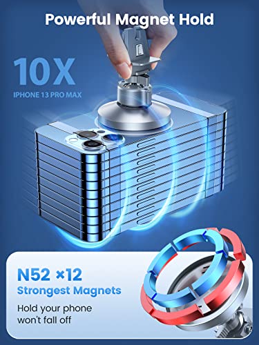 for MagSafe Car Mount [Upgraded Strongest Magnet Power] Magnetic Phone Holder for Car Vent 360 Adjustable Magnetic Car Phone Holder Mount for iPhone 16 Pro Max 15 14 13 12 Plus Mini (White)