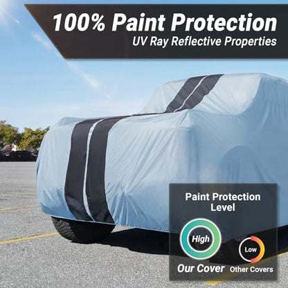 Car Cover Waterproof All Weather for 1998 (Gray / Black (Stripe) / 63. Tracker 2-Door 1998-2004)
