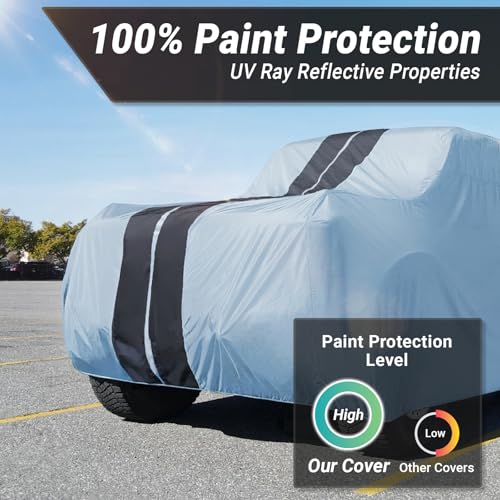 Car Cover Waterproof All Weather for 1998 (Gray / Black (Stripe) / 64. Tracker 4-Door 1998-2004)