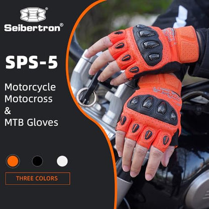 SPS 5 Unisex Touchscreen Road Racing Motorcycle MTB Sports Gloves Also fit BMX MX ATV Mountain Bike Bicycle Cycling Off (Orange SPS-5 / M Adult)