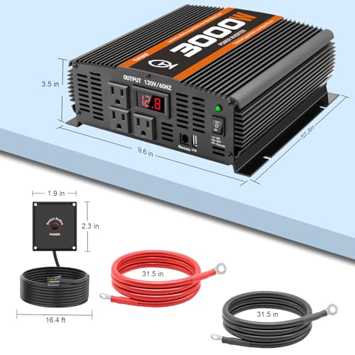 3000 Watt car Power Inverter 12V to 110V (M-3000)