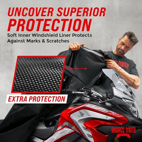 Waterproof Outdoor Motorcycle Cover for Adventure Bikes (Badass Black / [ADV] 99"L x 41"W x 63"H)