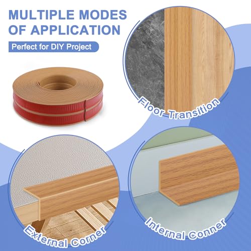 Wall Corner Protector Moulding Trim Peel and Stick (Light Brown Wood / 0.8 In x 20 Ft)