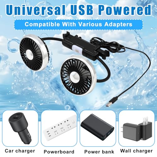 Dual Head Car Cooling Fan for Back Seat