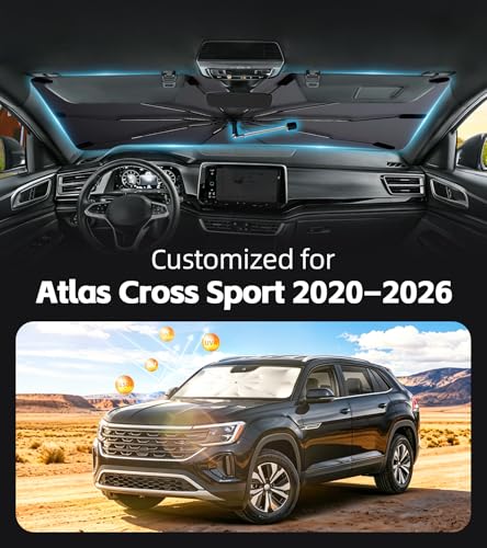 Windshield Sun Shade for Volkswagen Atlas Cross Sport 2020 (Fit for Volkswagen Atlas Cross Sport 2020–2026)