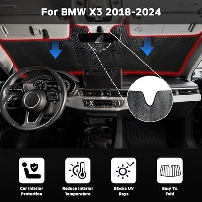 Car Windshield Sun Shade for BMW X3 2018 (for BMW X3 2018-2024)