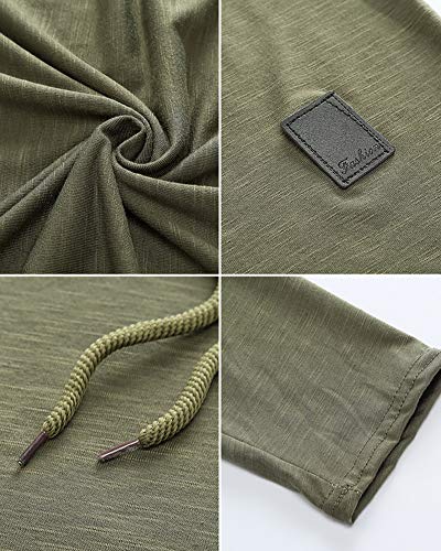 Mens Fashion Hoodies Sport Pullover Solid Color Shirt Workout Lightweight Tops Green (Small / Green1)