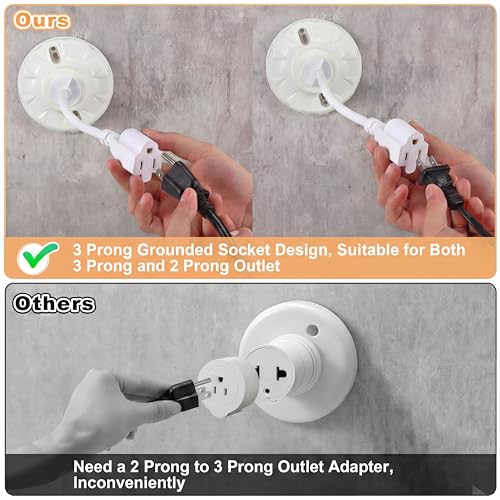 1 Pcs 3 Outlet Light Socket Adapter (White)