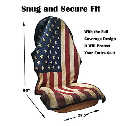 Car Seat Cover Protector Front Seats (1Pcs Front Seat Towel / American Flag)