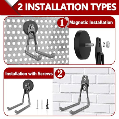 Heavy Duty Magnetic Hooks (2.6"x2-MU / Gray)