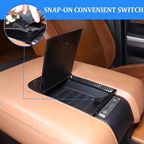 Car Center Console Organizer Armrest Hidden Storage Box Compatible with Toyot@ Tundra 2014 (Carbon fiber pattern)