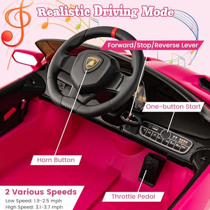 Pink Lamborghini Ride on Car (Pink)
