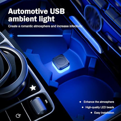 4 PCS Car Interior USB LED Lights