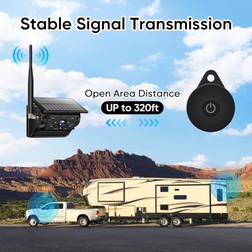 Portable 1080P Solar Magnetic Wireless Backup Camera with IR Night Vision (Single Camera)