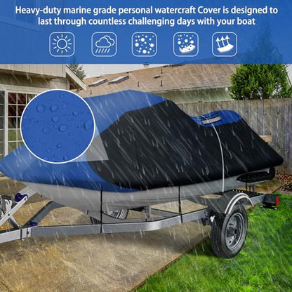 iCOVER Personal Watercraft Cover (Blue/Black / Up to 125in Long)