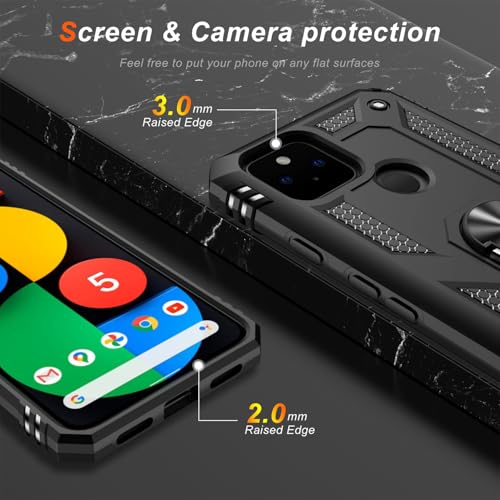 for Google Pixel 5 Case with Screen Protector (Black / Google Pixel 5)