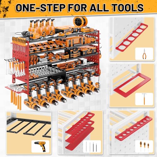 Power Tool Organizer Wall Mount (Black Red)