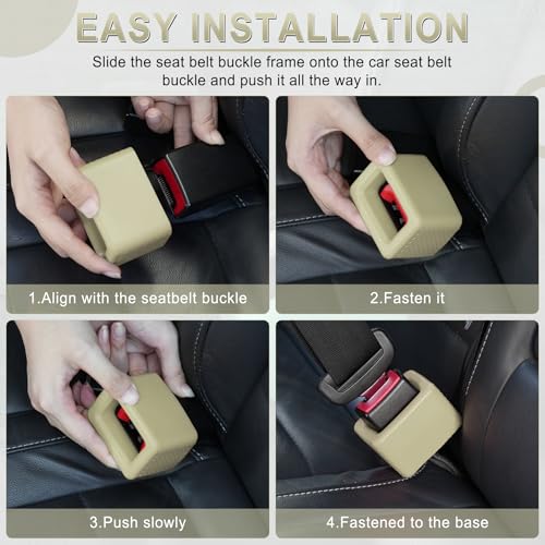 2PCS Seat Belt Buckle Holder (Beige)