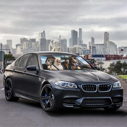 Horse Car Windshield Sun Shade Umbrella Bendable Handle Foldable Funny Horse Animal Driving Sunshade for Car Windshield Block UV Rays Keep Vehicle Cool for Most Sedans SUV Trucks 57"x30" (147*75cm,33*11cm / Funny Horses)