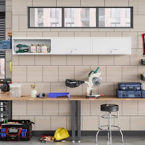 Metal Wall Storage Cabinet with Up (13.8"H / White)