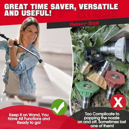 MeteorBlast 6 in 1 Quick Change over Adjustable Pressure Washer Nozzle Tips (Orifice 3.0)