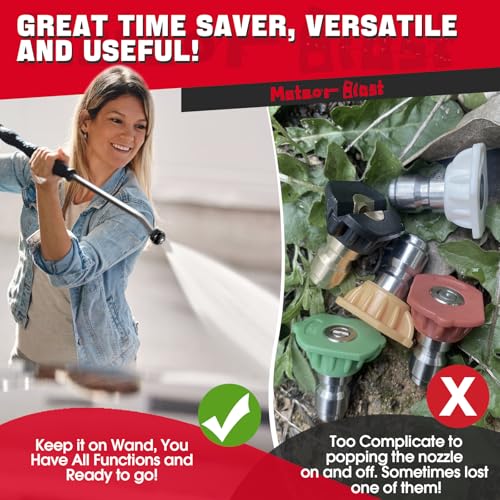 MeteorBlast 6 in 1 Quick Change over Adjustable Pressure Washer Nozzle Tips (Orifice 3.5)