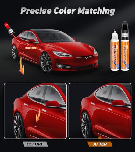 Touch Up Paint for Cars (Red + Varnish)