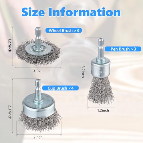 10 Pack Carbon Steel Wire Wheel Brush