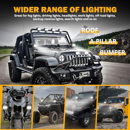 R4 Series 4 Inch LED Light Pods (4 Inch White Broad Flood Pods)